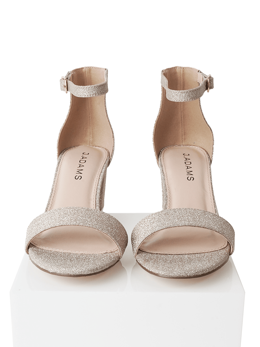 Daisy | Gold Fine Glitter Heels by J.Adams – Don't Panic Shoes