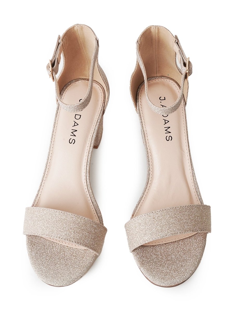Daisy | Gold Fine Glitter Heels by J.Adams – Don't Panic Shoes