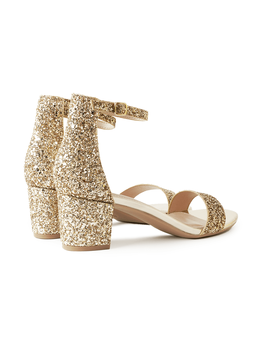 Daisy | Gold Glitter Heels by J.Adams – Don't Panic Shoes