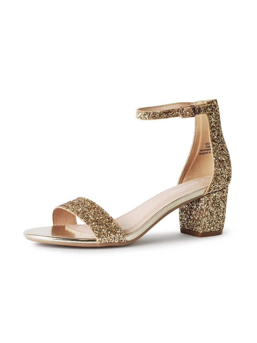 Daisy | Gold Glitter Heels by J.Adams – Don't Panic Shoes