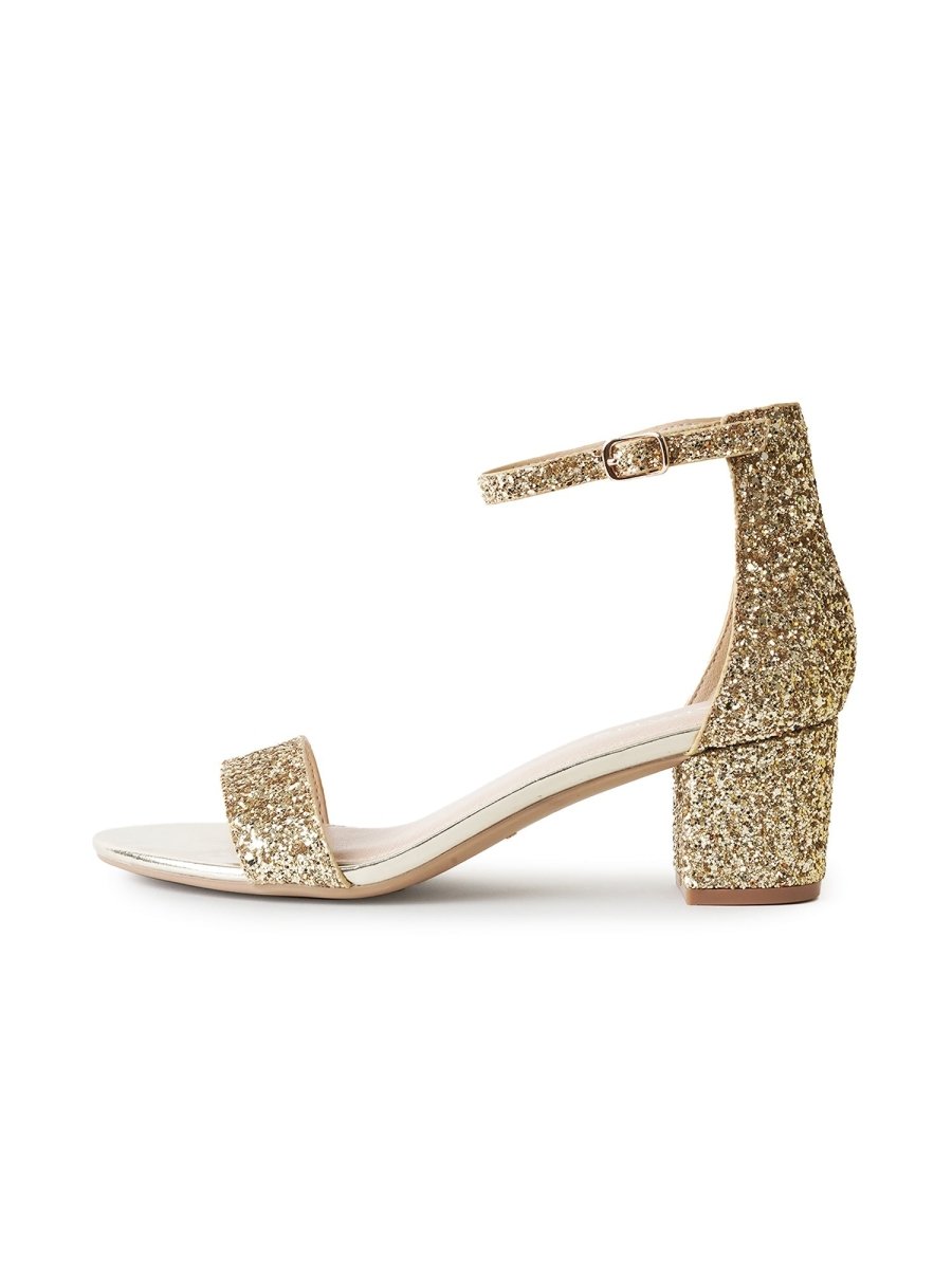 Daisy | Gold Glitter Heels by J.Adams – Don't Panic Shoes