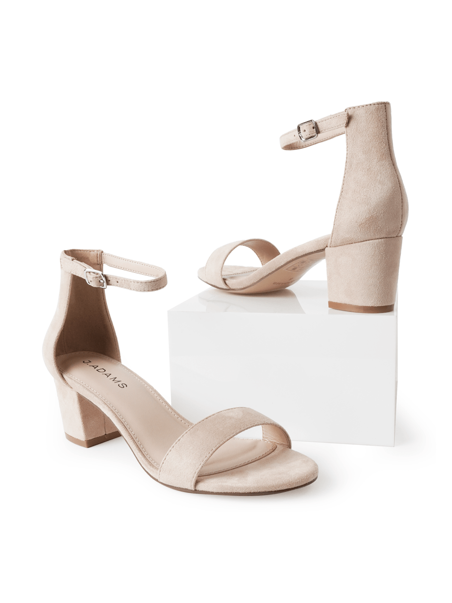 Daisy | Light Taupe Suede Heels by J.Adams – Don't Panic Shoes