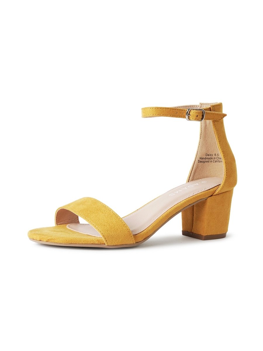 Daisy | Marigold Suede Heels by J.Adams – Don't Panic Shoes