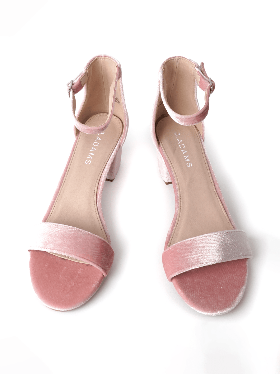 Daisy | Pink Velvet Heels by J.Adams – Don't Panic Shoes