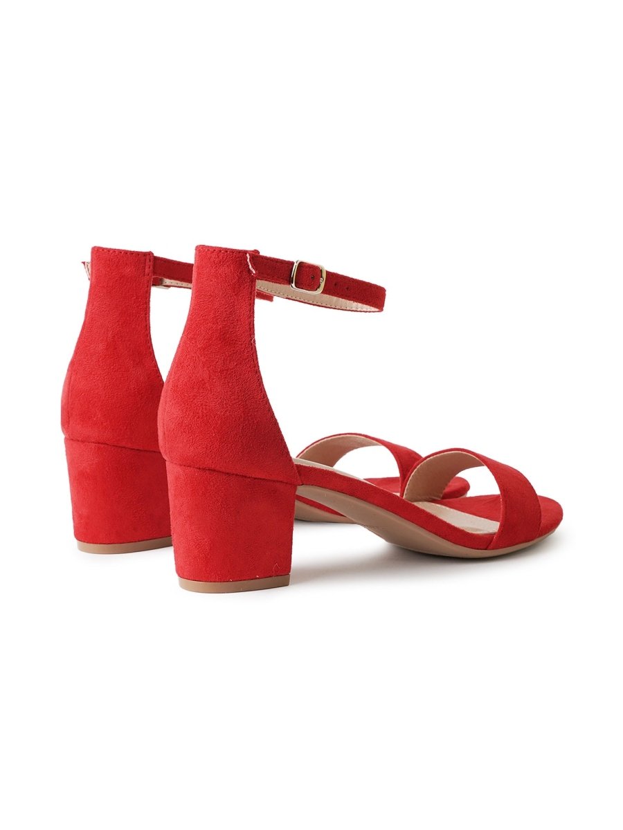Daisy | Red Suede Heels by J.Adams – Don't Panic Shoes