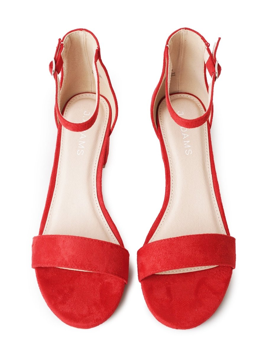 Daisy | Red Suede Heels by J.Adams – Don't Panic Shoes