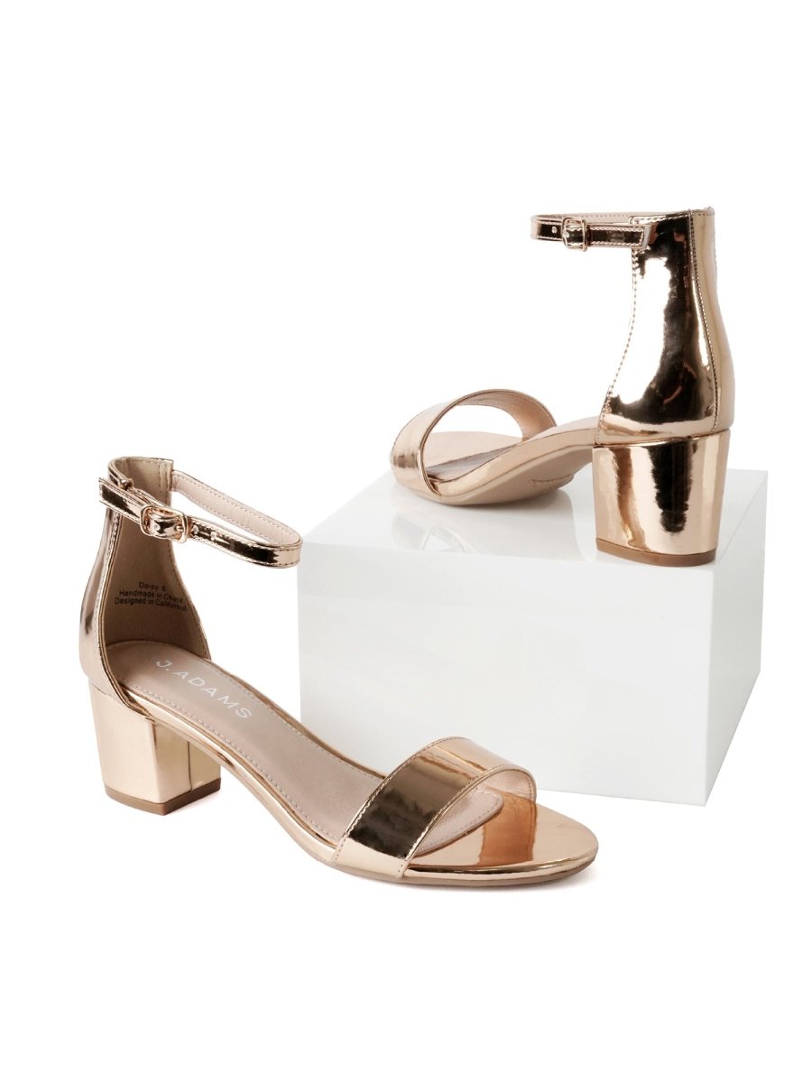 Daisy | Rose Gold Patent Heels by J.Adams – Don't Panic Shoes
