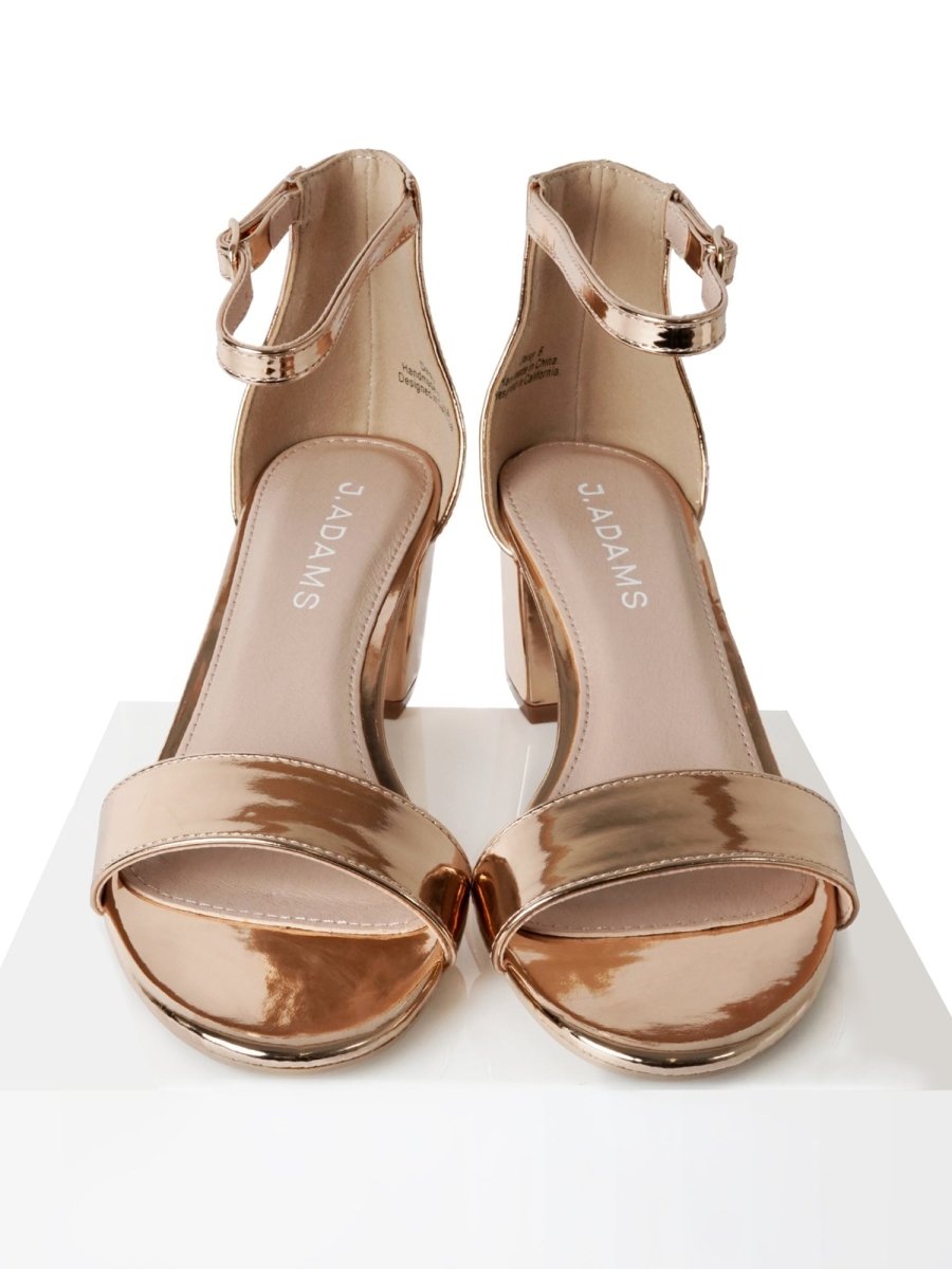 Daisy | Rose Gold Patent Heels by J.Adams – Don't Panic Shoes