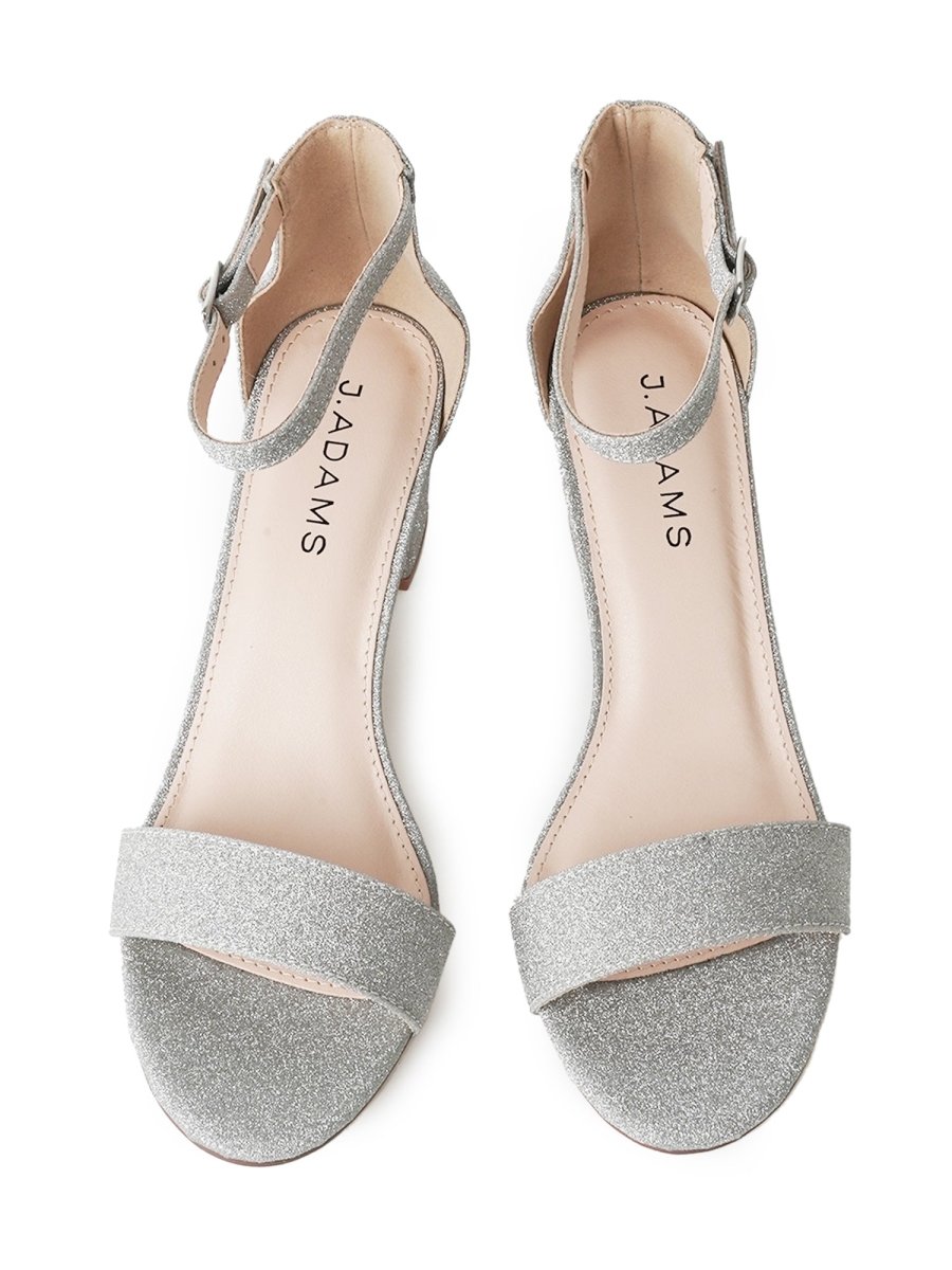 Daisy | Silver Fine Glitter Heels by J.Adams – Don't Panic Shoes