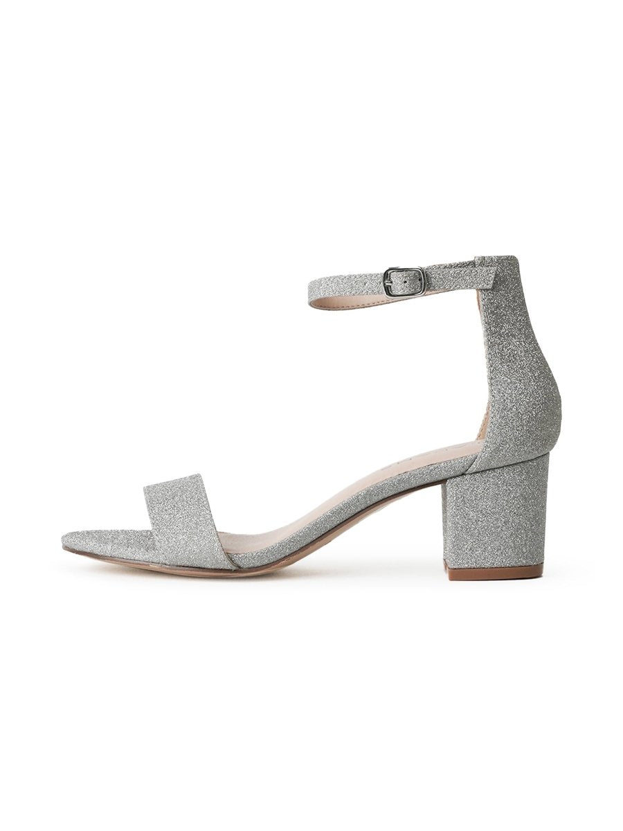 Daisy | Silver Fine Glitter Heels by J.Adams – Don't Panic Shoes