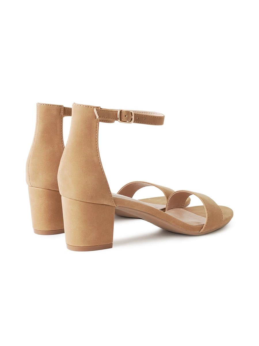 Daisy | Tan Nubuck Heels by J.Adams – Don't Panic Shoes