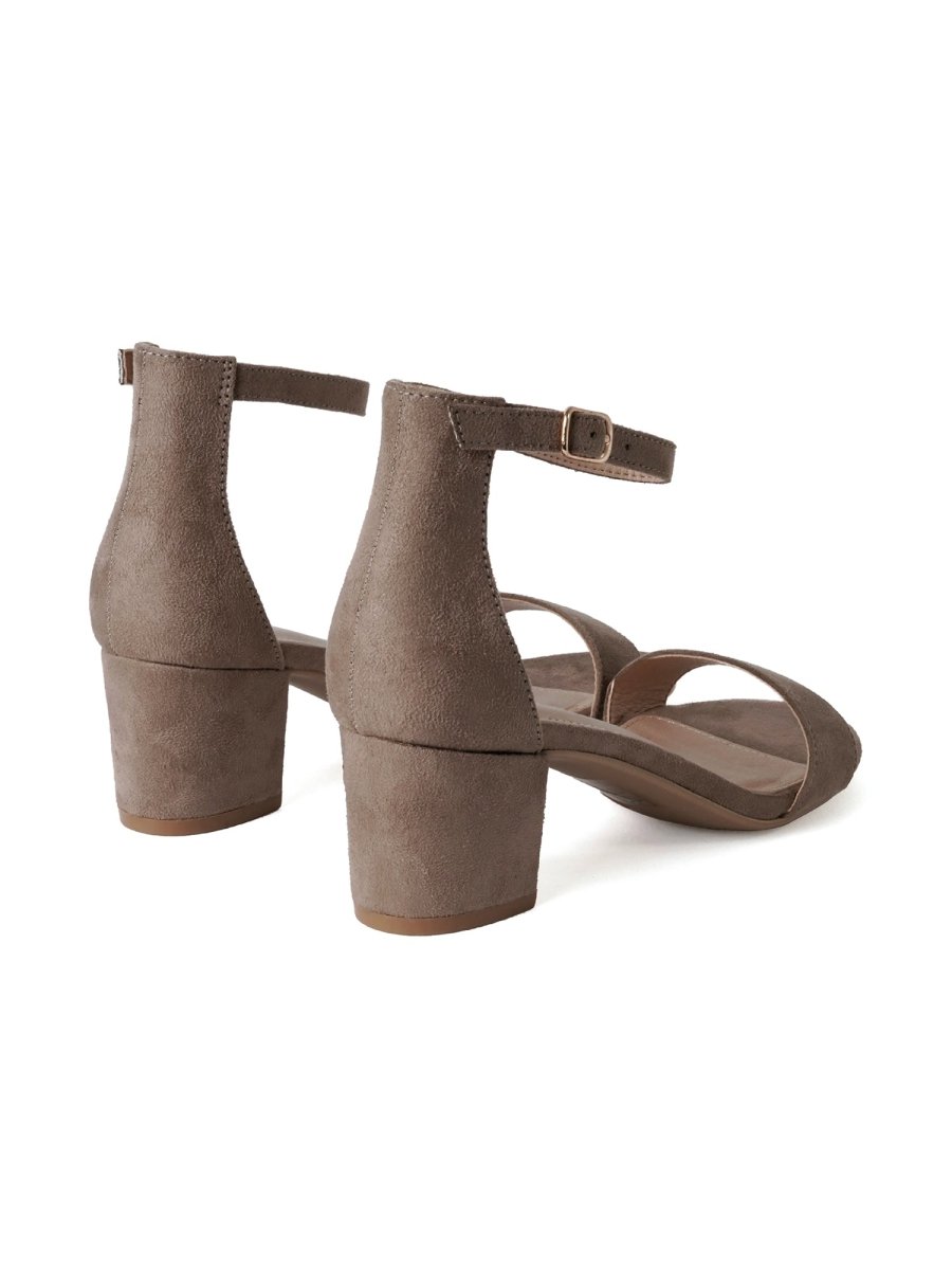 Daisy | Taupe Suede Heels by J.Adams – Don't Panic Shoes