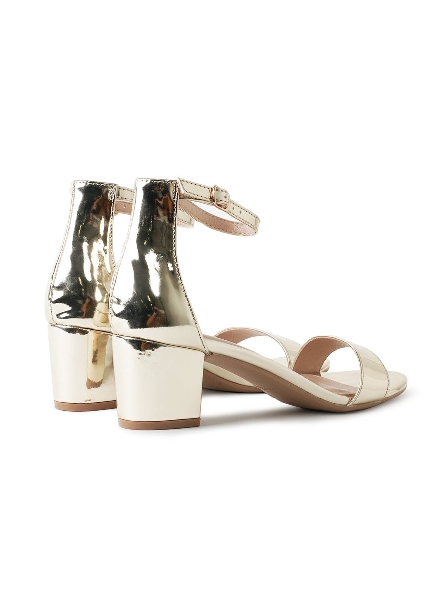 Daisy | White Gold Heels by J.Adams – Don't Panic Shoes