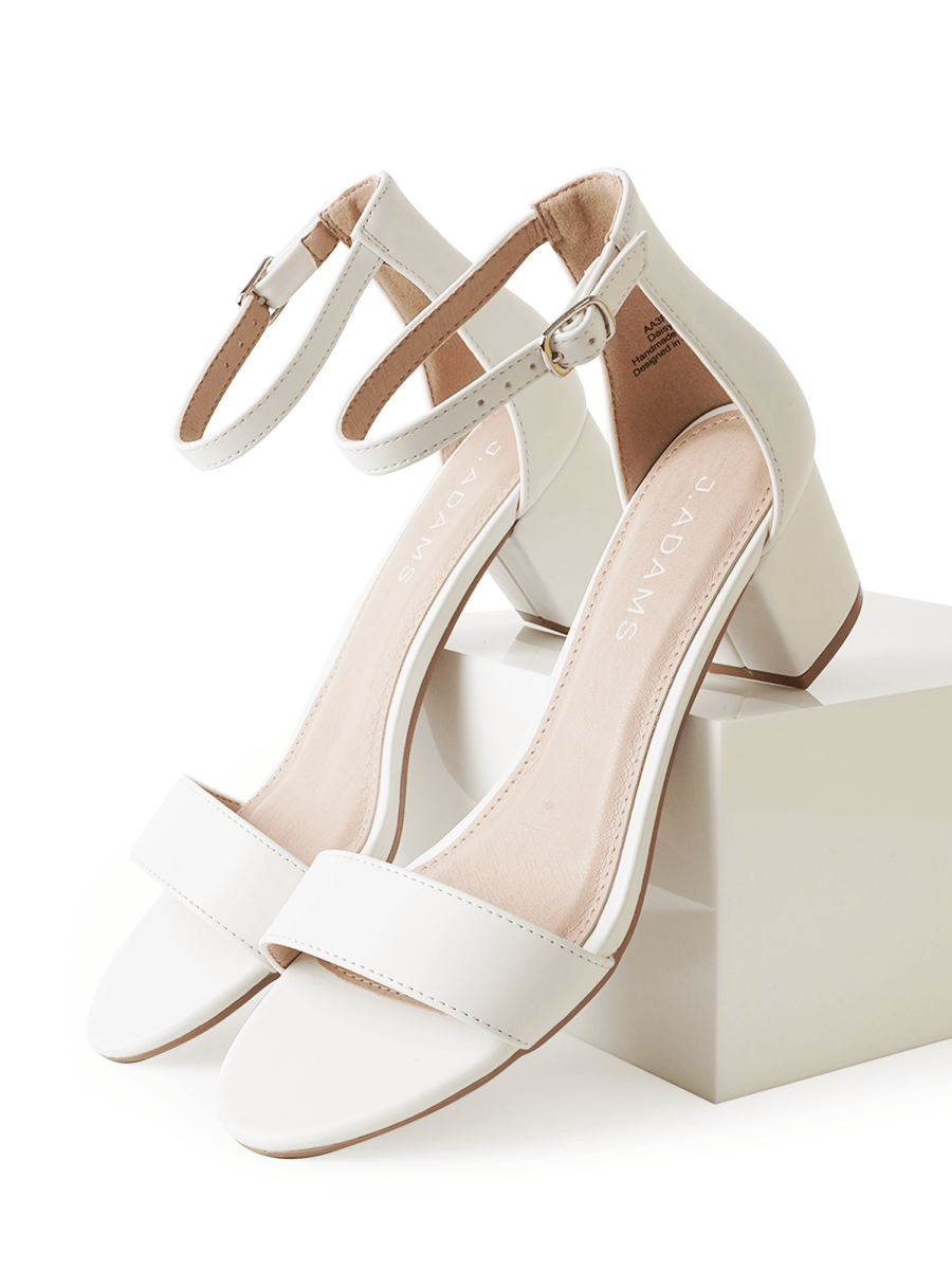 Daisy | White Heels by J.Adams – Don't Panic Shoes
