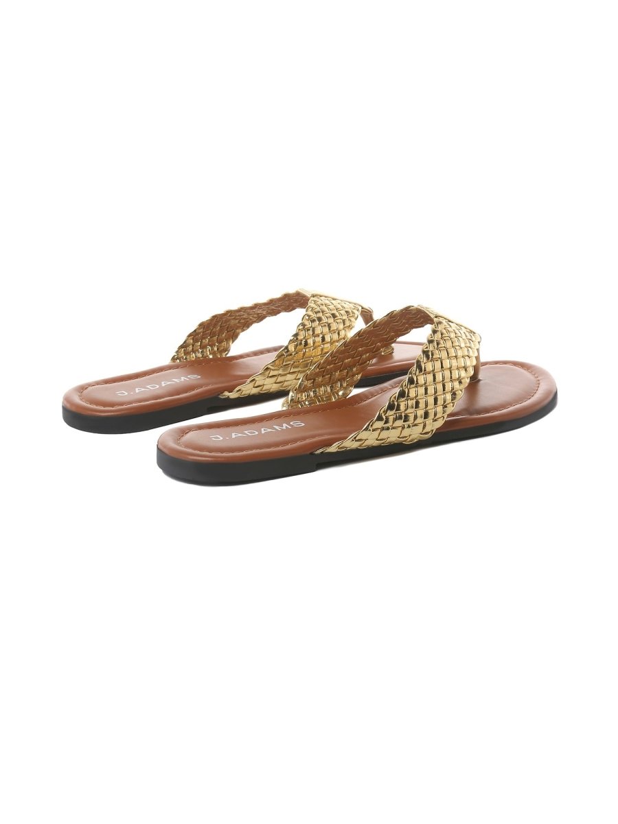 Daphne | Gold Sandals by J.Adams – Don't Panic Shoes