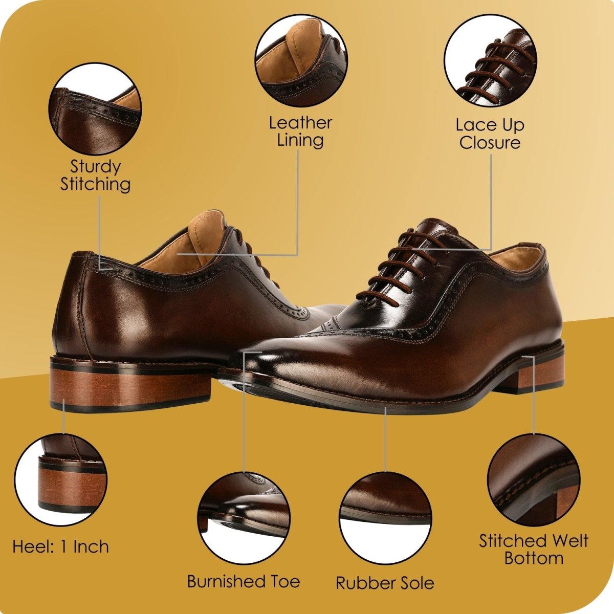 Debonair Genuine Leather Oxford Style Dress Shoes For Men Shoes by Libertyzeno – Don't Panic Shoes