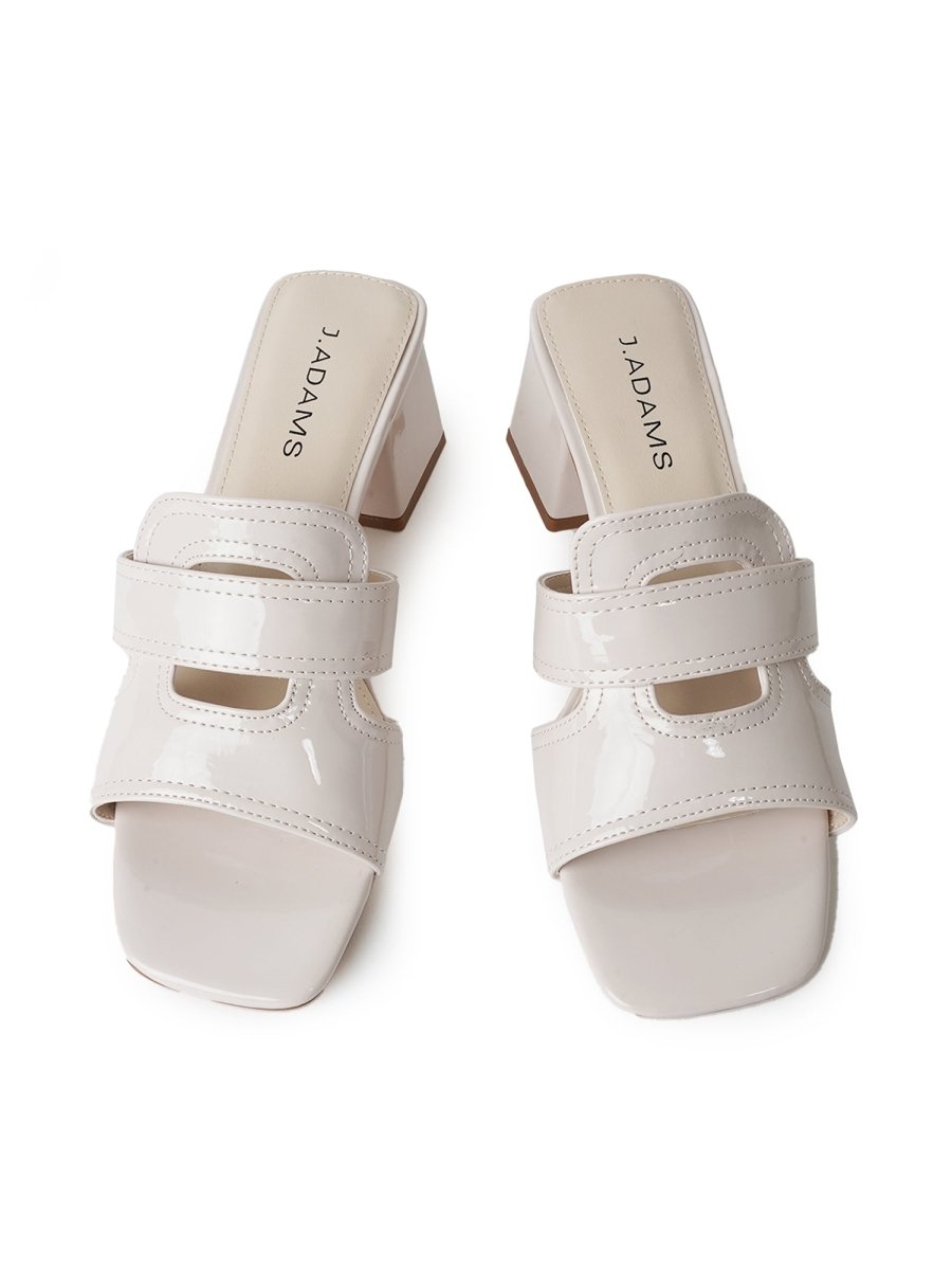 Deborah | Beige Patent Sandals by J.Adams – Don't Panic Shoes