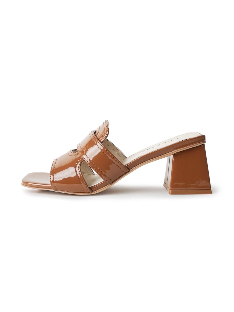 Deborah | Brown Patent Sandals by J.Adams – Don't Panic Shoes