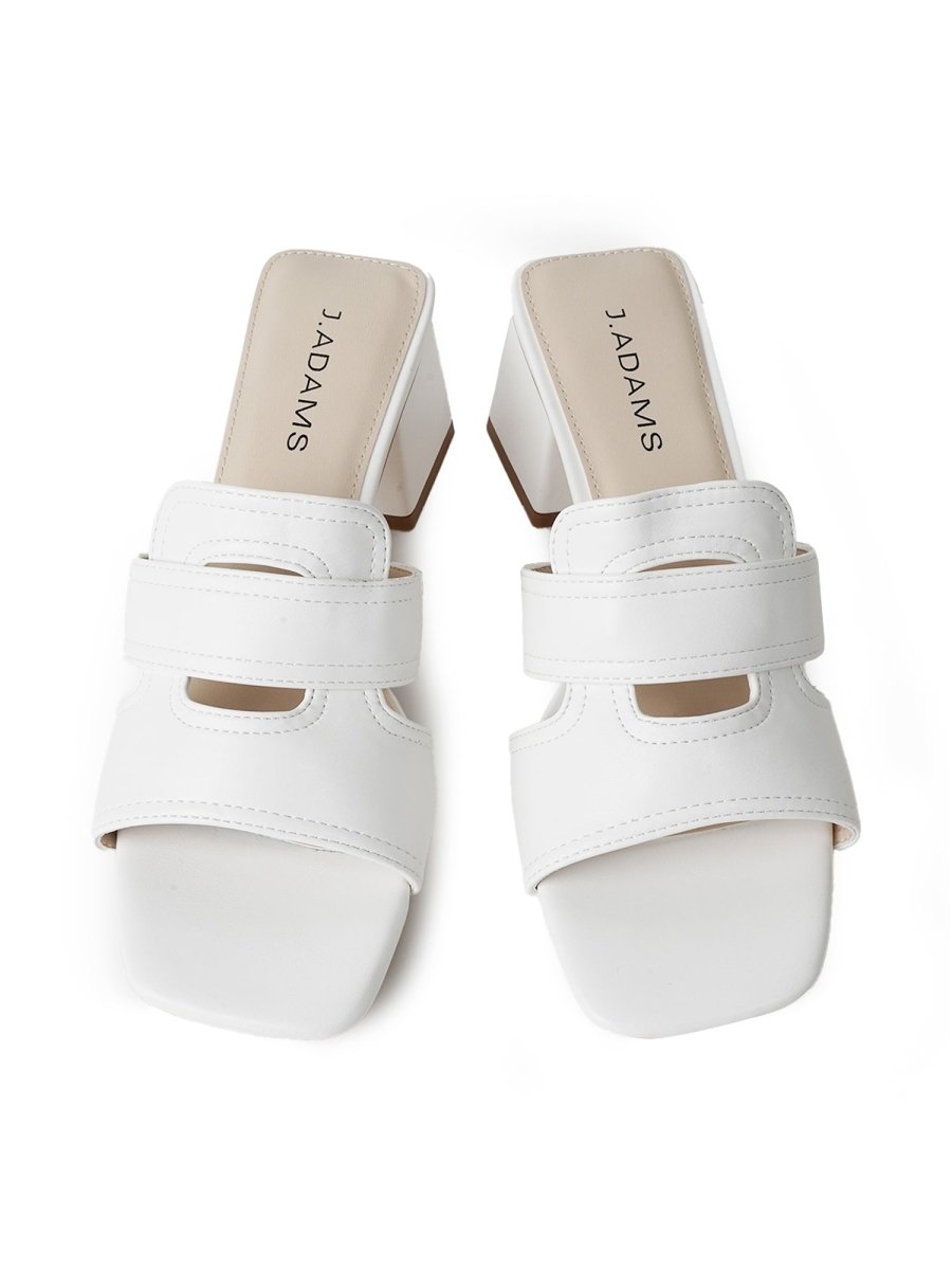 Deborah | White Sandals by J.Adams – Don't Panic Shoes