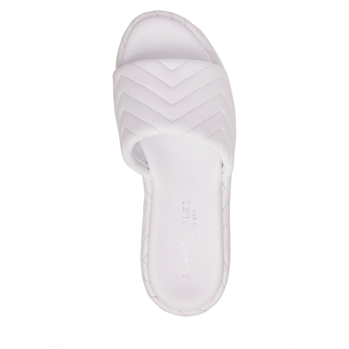 Deedee Platform Quilted Padded Leather Slide Sandal Heels by Beautiisoles – Don't Panic Shoes