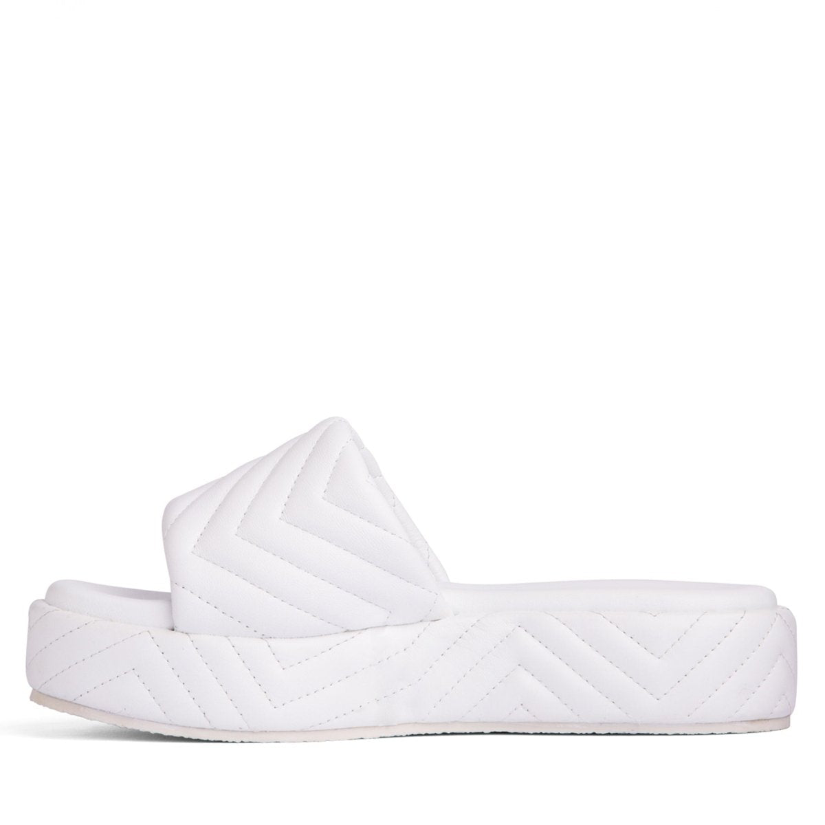 Deedee Platform Quilted Padded Leather Slide Sandal Heels by Beautiisoles – Don't Panic Shoes