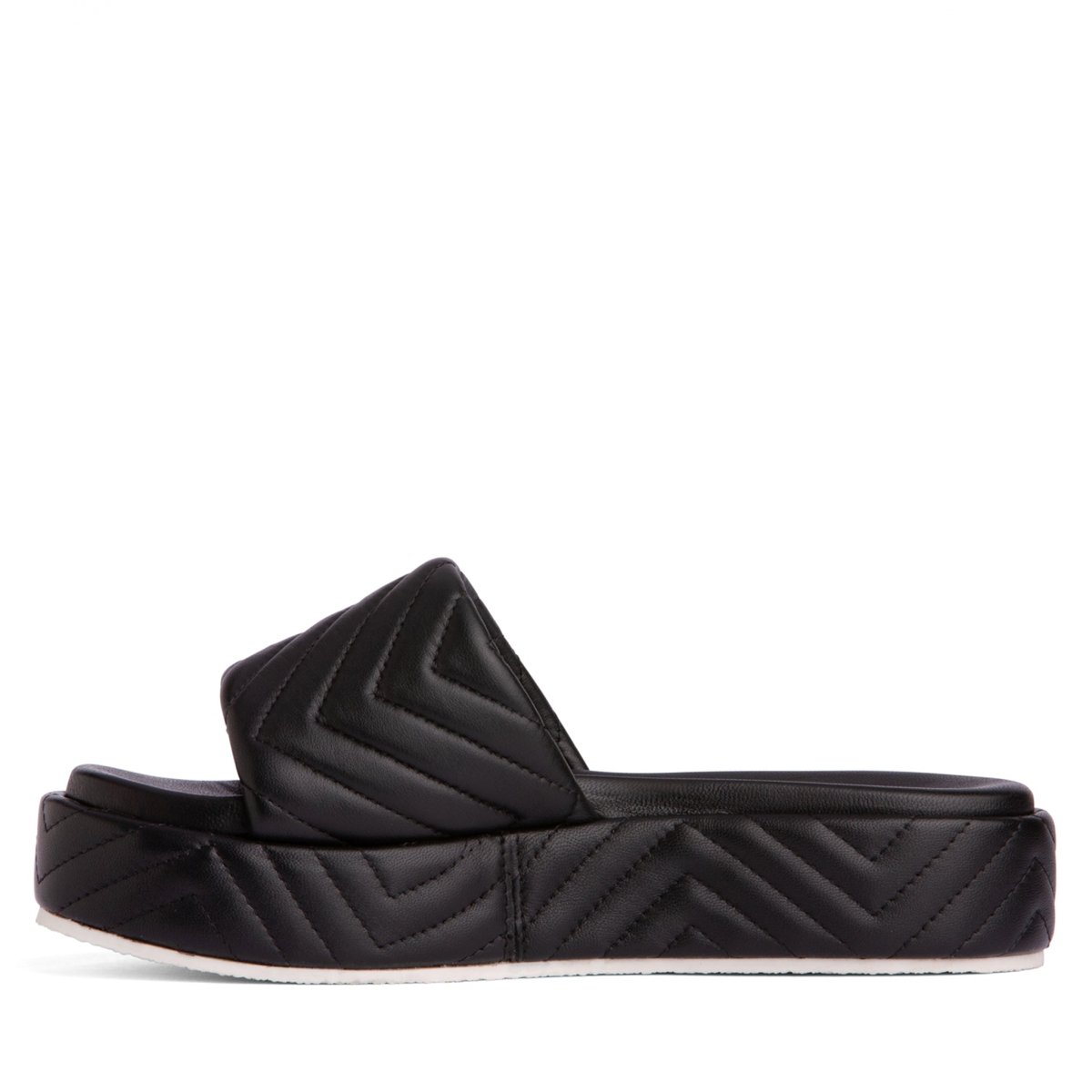 Deedee Platform Women’S Quilted Leather Padded Slide Heels by Beautiisoles – Don't Panic Shoes