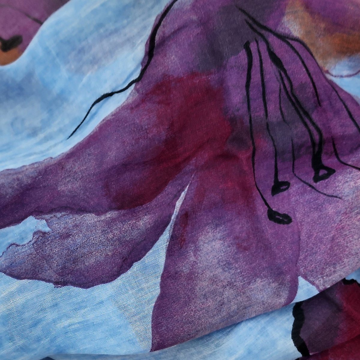 Degas Blue 17 Bamboo Fiber Bamboo Scarves by Mar Soreli – Don't Panic Shoes