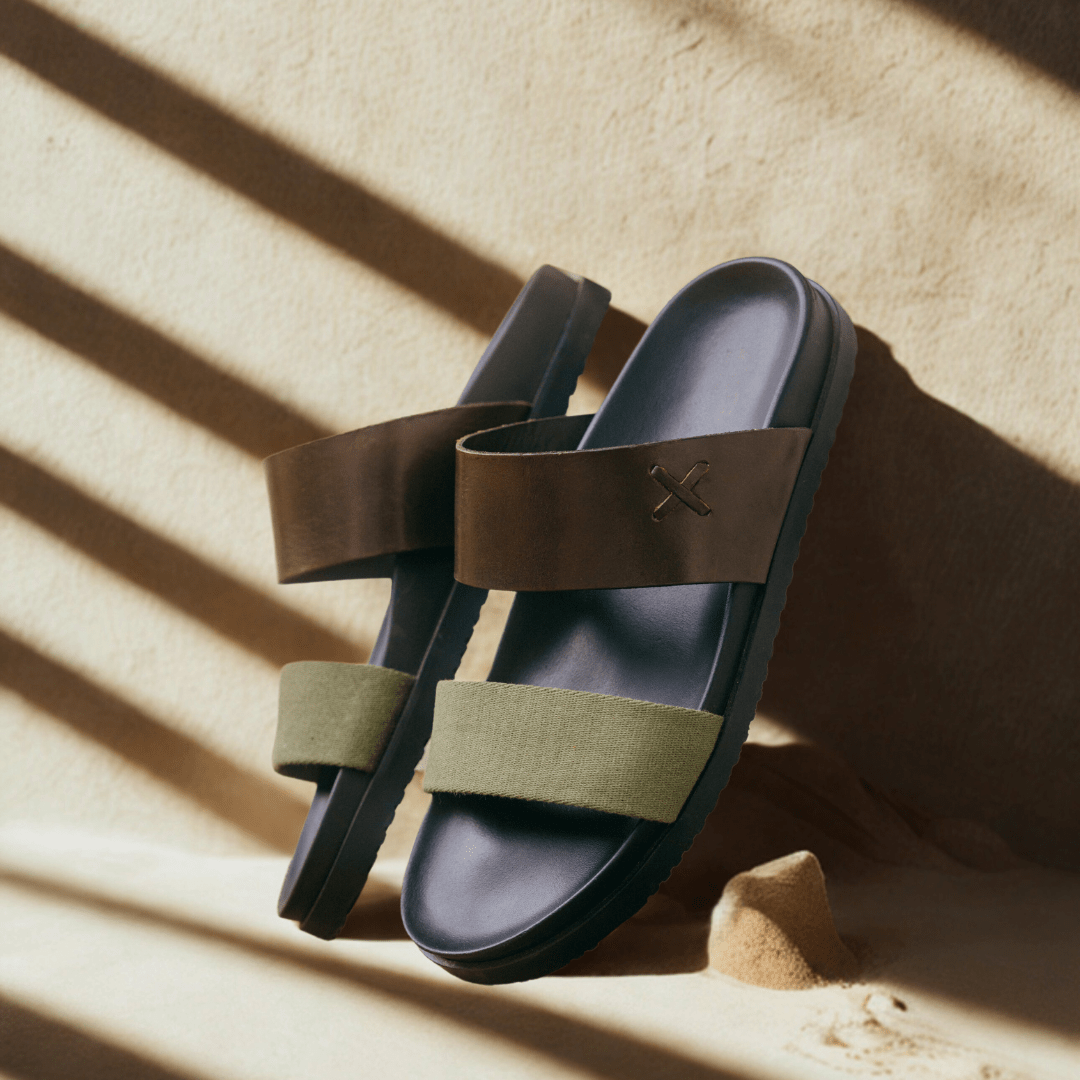 Del Toro Cinturini Sandal Men's Leather Brown And Green Men's Footwear by Del Toro Shoes – Don't Panic Shoes