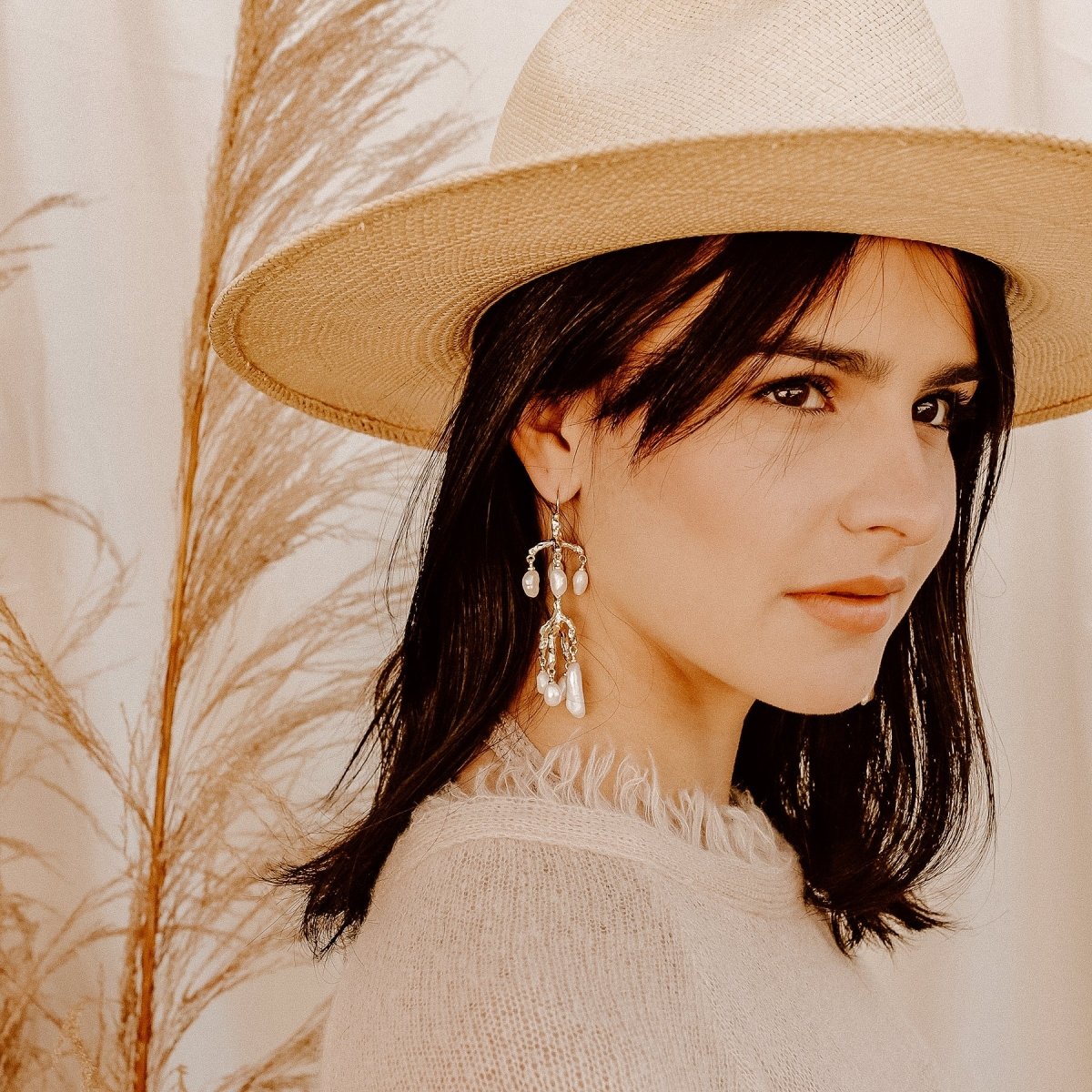 Delia Pearl Earrings Medium Earrings by Rahya Jewelry Design – Don't Panic Shoes