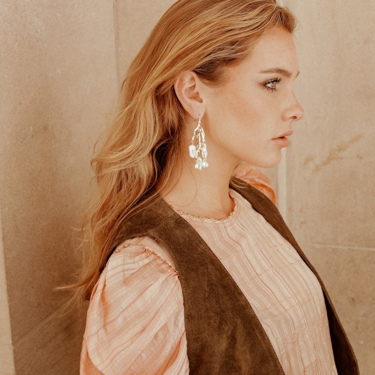 Delia Pearl Statement Earrings Large Earrings by Rahya Jewelry Design – Don't Panic Shoes