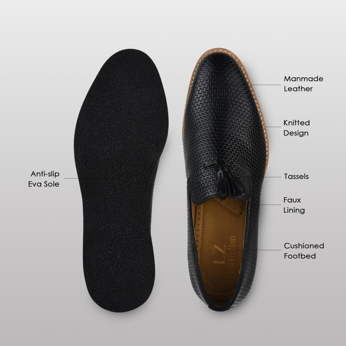 Denis Mens Knitted Upper Eva Sole Tassel Loafers Loafers by Libertyzeno – Don't Panic Shoes