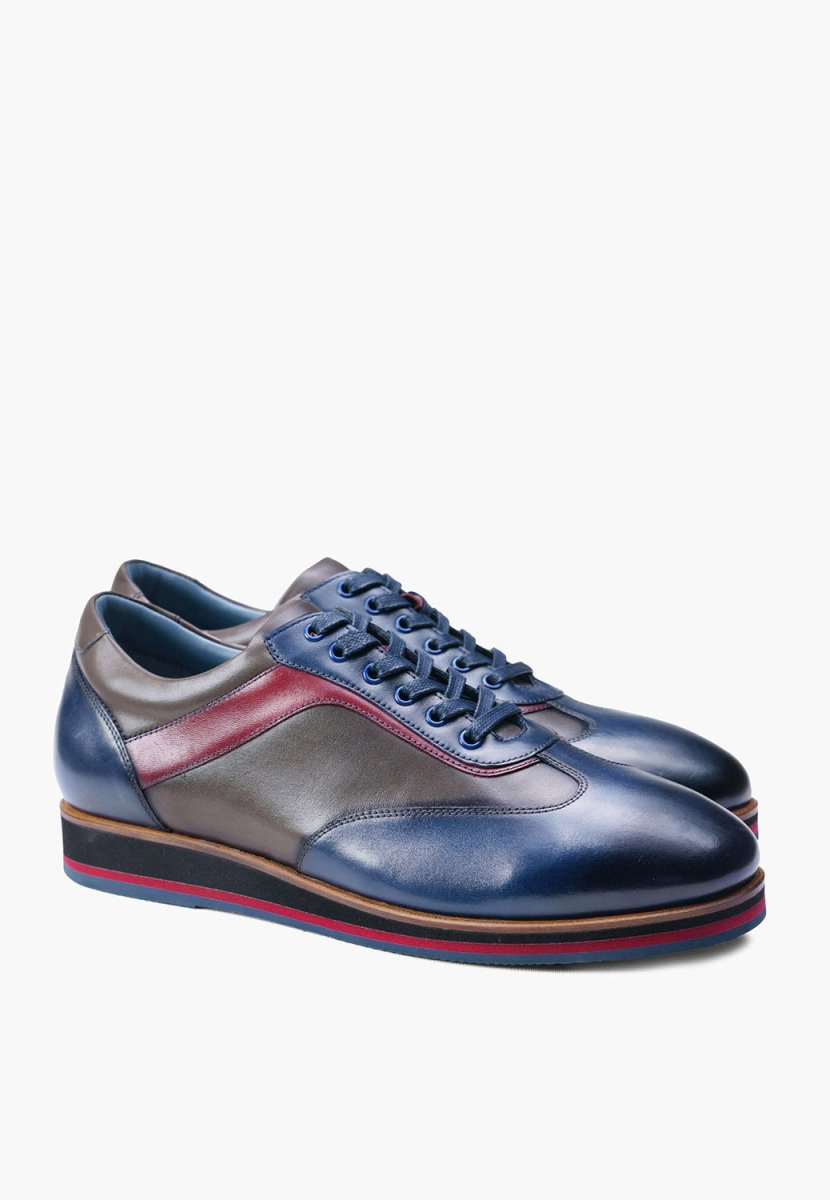 Denver Sneaker Navy Grey Dressy Trainer Shoe Comfort MEN SHOES by Sepol Shoes – Don't Panic Shoes