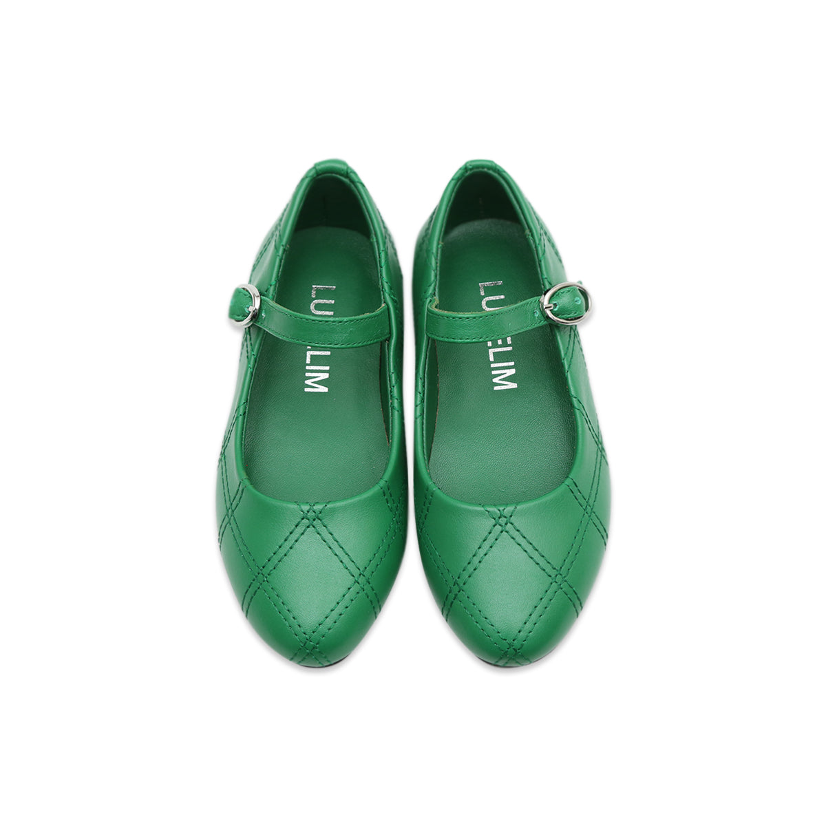 Zoe Premium Elegant Quilted Leather Shoes Leather Green