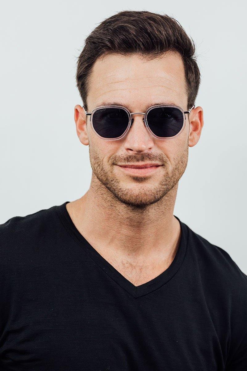 Devon Unisex Metal And Acetate Dark Blue Polarized Lens Sunglasses by Out East Eyewear – Don't Panic Shoes