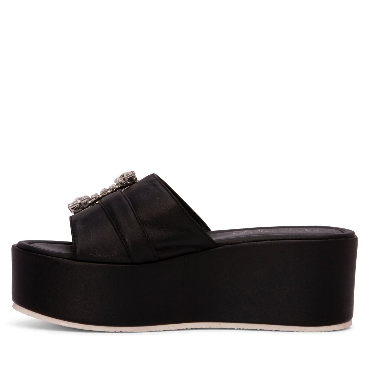 Dita Platform Leather Sandal Rhinestone Buckle Padded Insole Sandals by Beautiisoles – Don't Panic Shoes