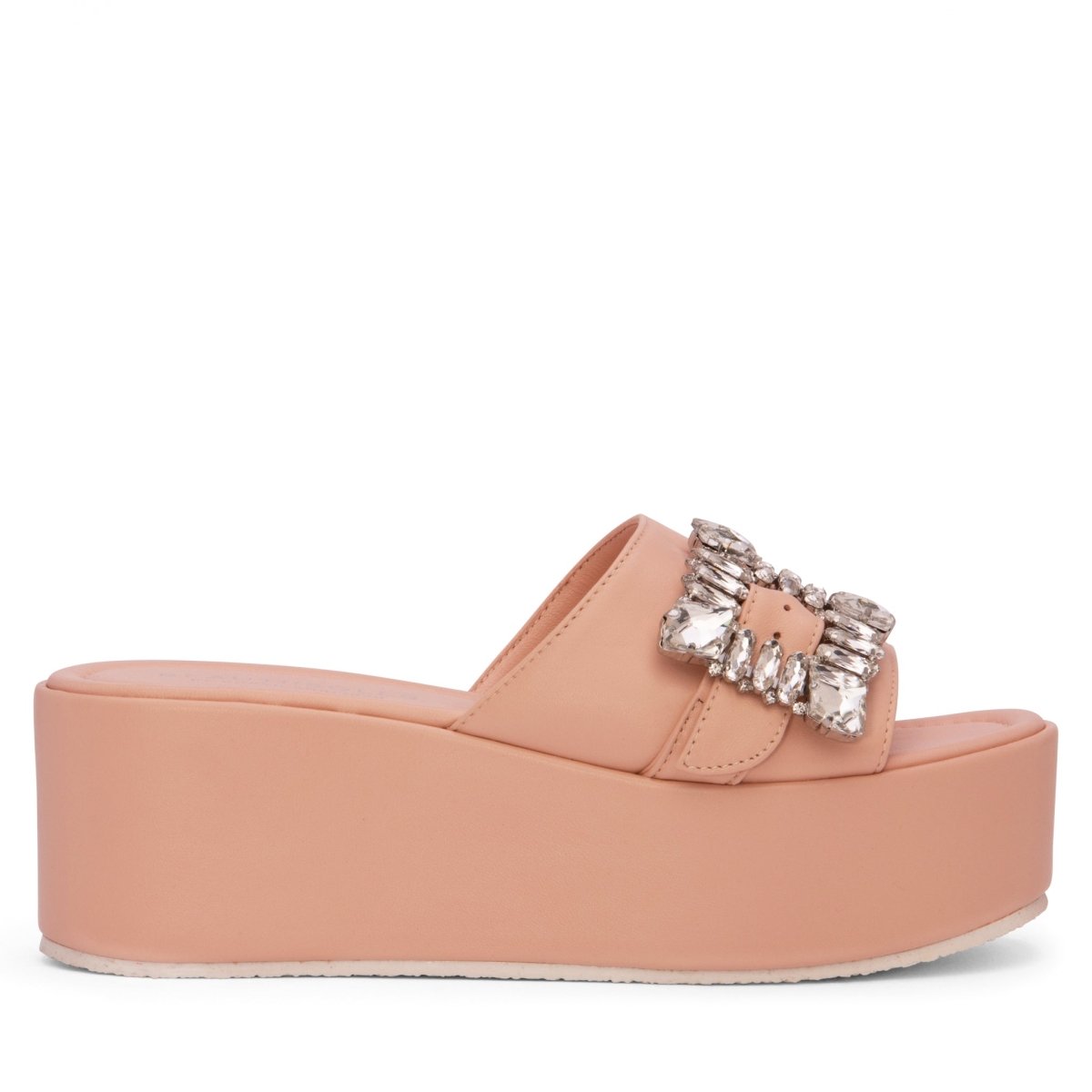 Dita Platform Women’S Leather Rhinestone Buckle Sandal Sandals by Beautiisoles – Don't Panic Shoes