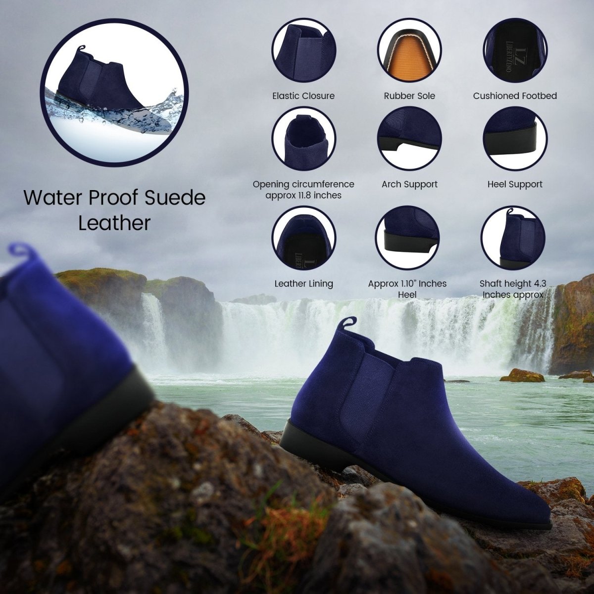 Dons Genuine Suede Leather Chelsea Boot For Men Boots by Libertyzeno – Don't Panic Shoes