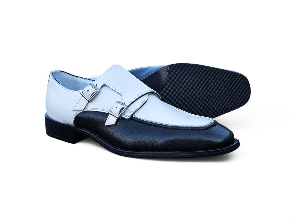 Double Monk Strap Two Tone Calf Leather Loafer Ks509 - 45t Shoes by Carrucci Shoes – Don't Panic Shoes