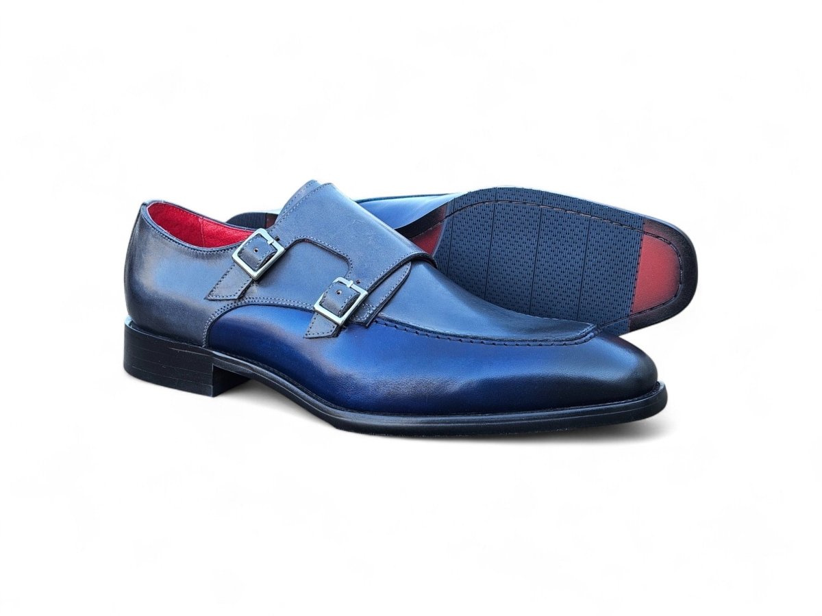 Double Monk Strap Two Tone Calf Leather Loafer Ks509 - 45t Shoes by Carrucci Shoes – Don't Panic Shoes