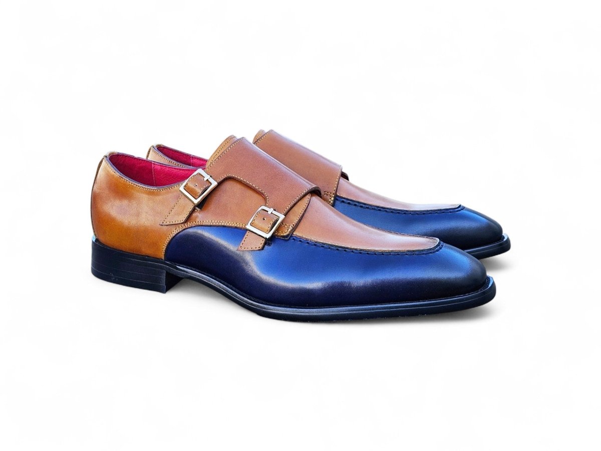 Double Monk Strap Two Tone Calf Leather Loafer Ks509 - 45t Shoes by Carrucci Shoes – Don't Panic Shoes