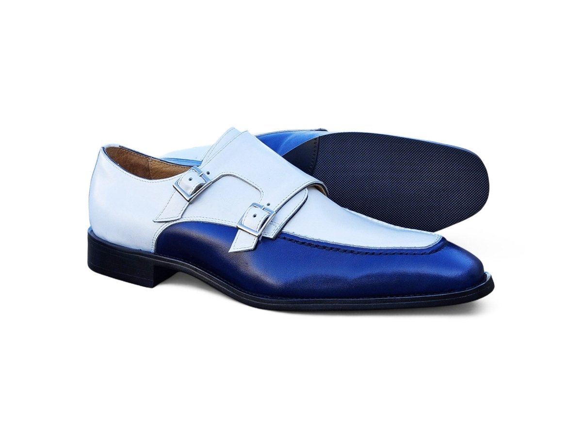 Double Monk Strap Two Tone Calf Leather Loafer Ks509 - 45t Shoes by Carrucci Shoes – Don't Panic Shoes