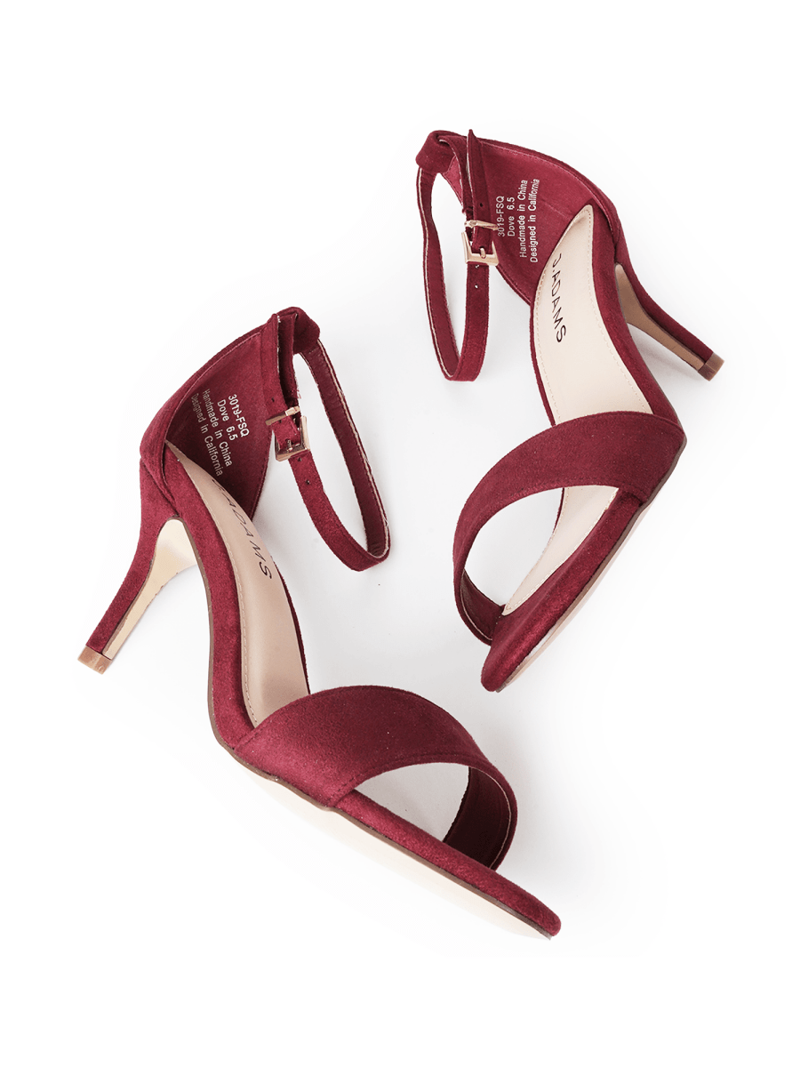 Dove | Burgundy Suede Heels by J.Adams – Don't Panic Shoes