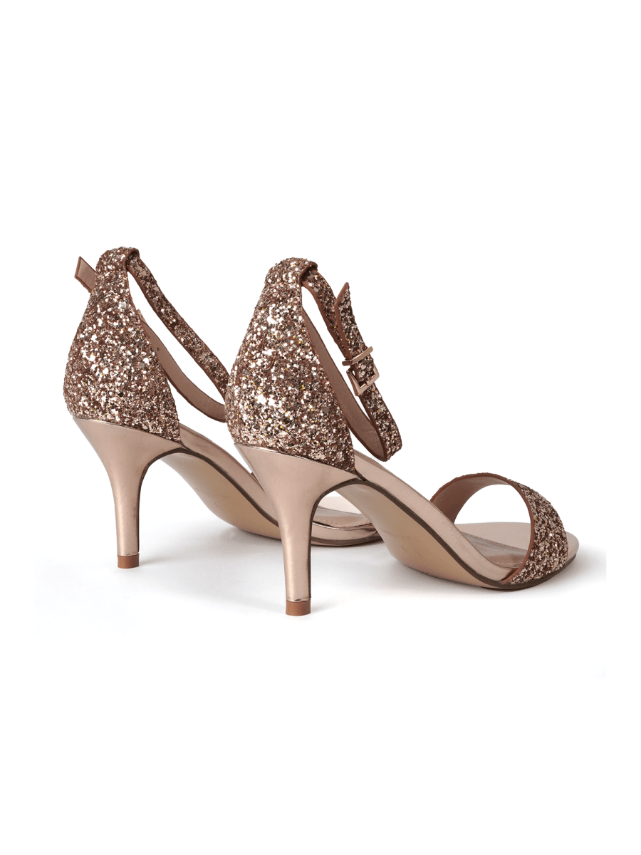 Dove | Champagne Glitter Heels by J.Adams – Don't Panic Shoes