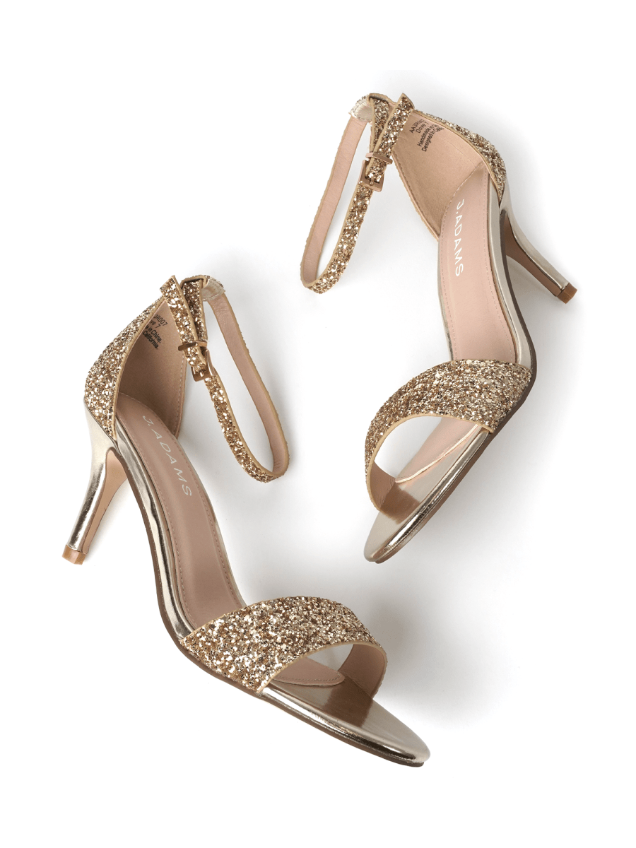 Dove | Gold Glitter Heels by J.Adams – Don't Panic Shoes