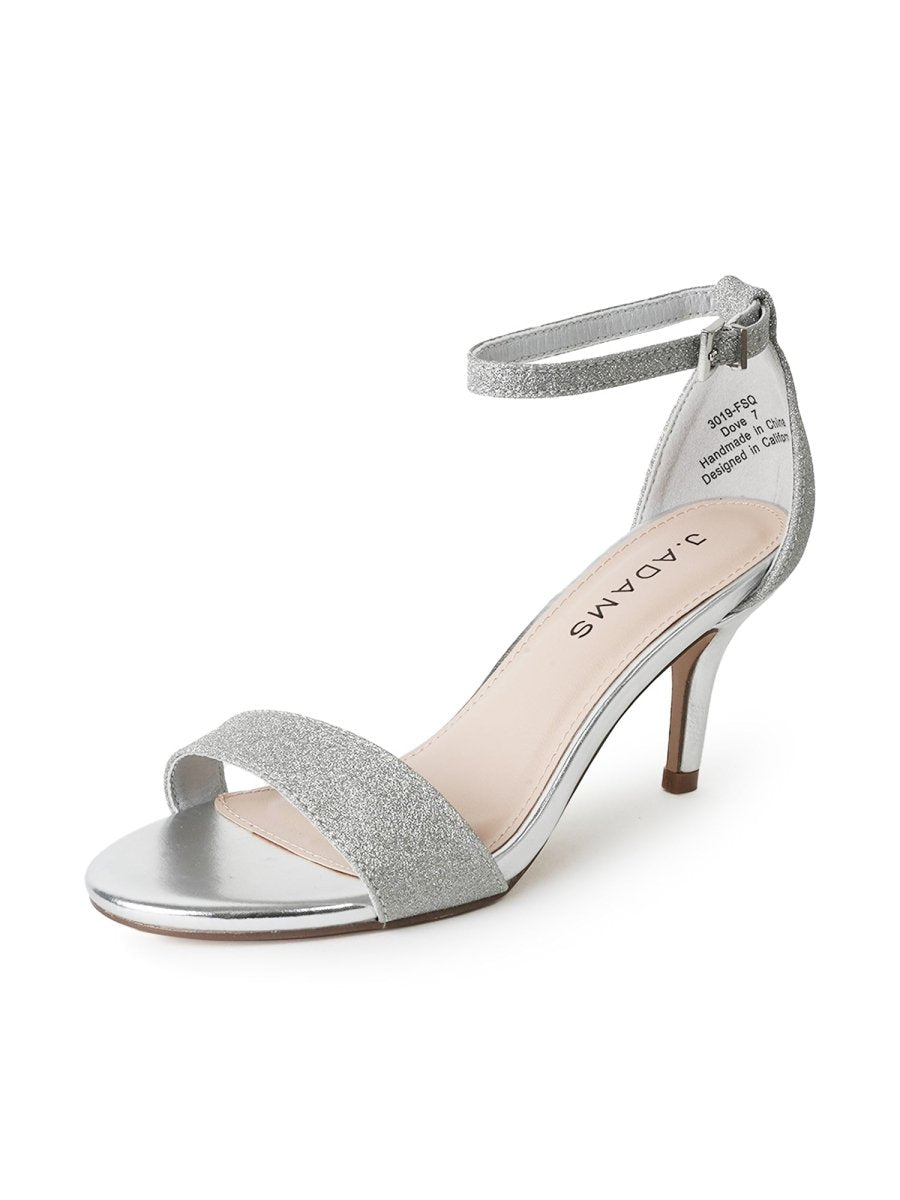 Dove | Silver Fine Glitter Heels by J.Adams – Don't Panic Shoes