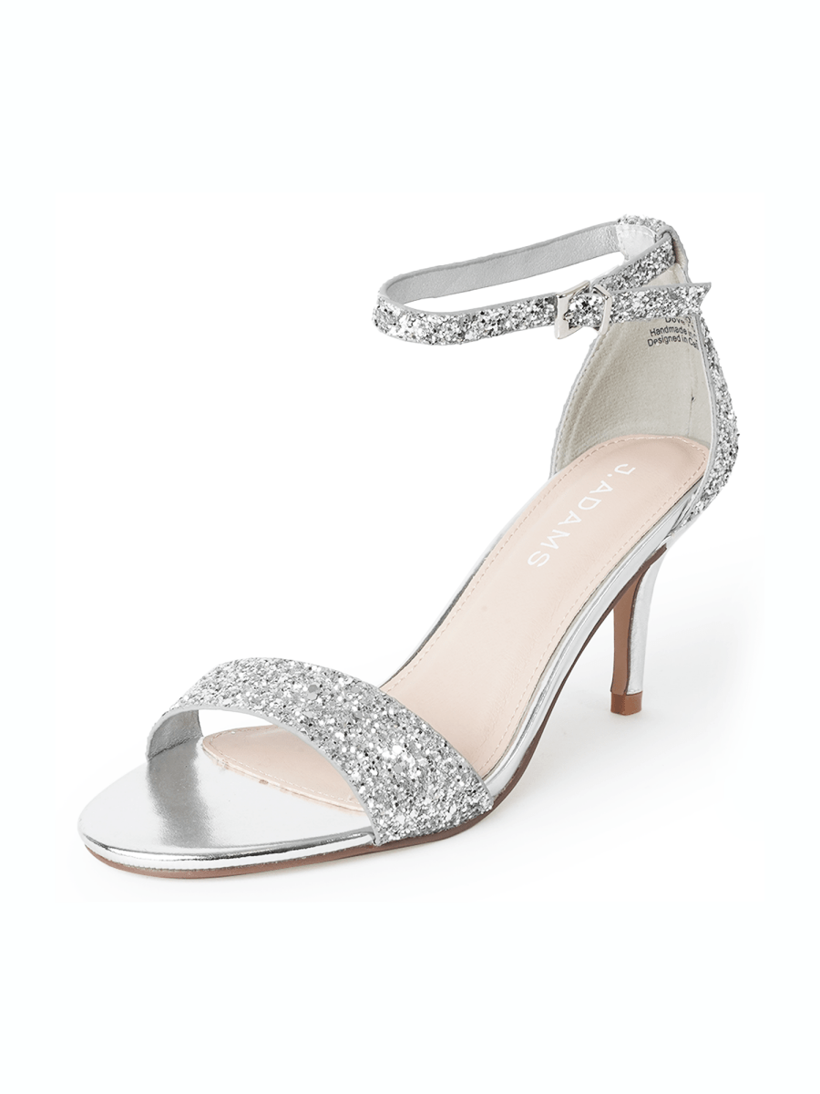 Dove | Silver Glitter Heels by J.Adams – Don't Panic Shoes