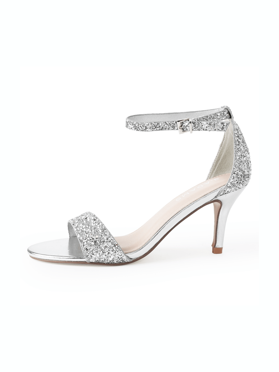 Dove | Silver Glitter Heels by J.Adams – Don't Panic Shoes