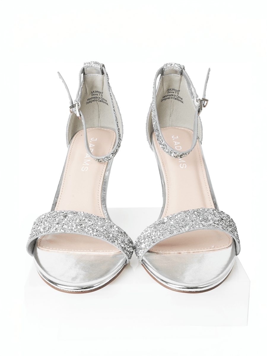 Dove | Silver Glitter Heels by J.Adams – Don't Panic Shoes