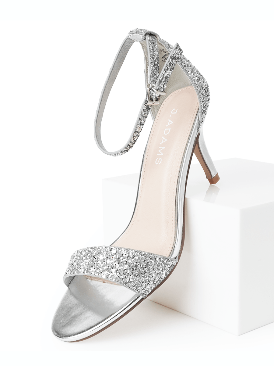 Dove | Silver Glitter Heels by J.Adams – Don't Panic Shoes