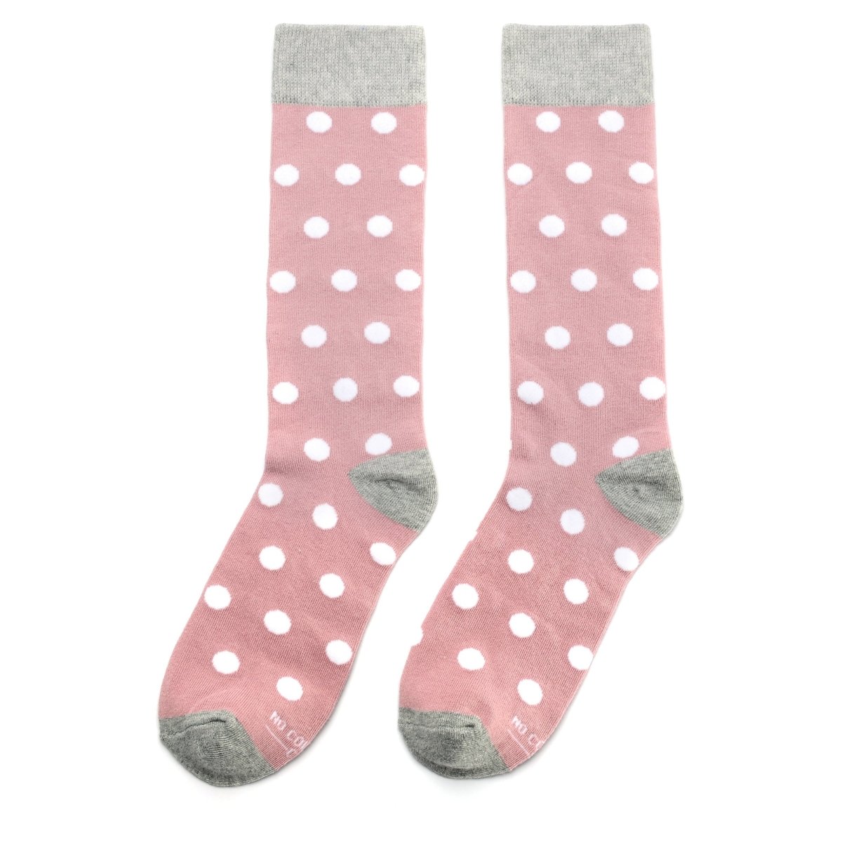 DuSty Rose White Polka Dot Women’s Crew Socks Soft Breathable Lightweight Everyday Comfort Socks by No Cold Feet – Don't Panic Shoes